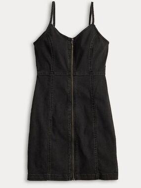 SO Zip Front Mini Denim Dress (Juniors Small)